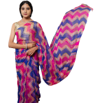 Magenta & Blue Shaded Lehariya Saree | Sequin Work | Jaipurio Designer Collection